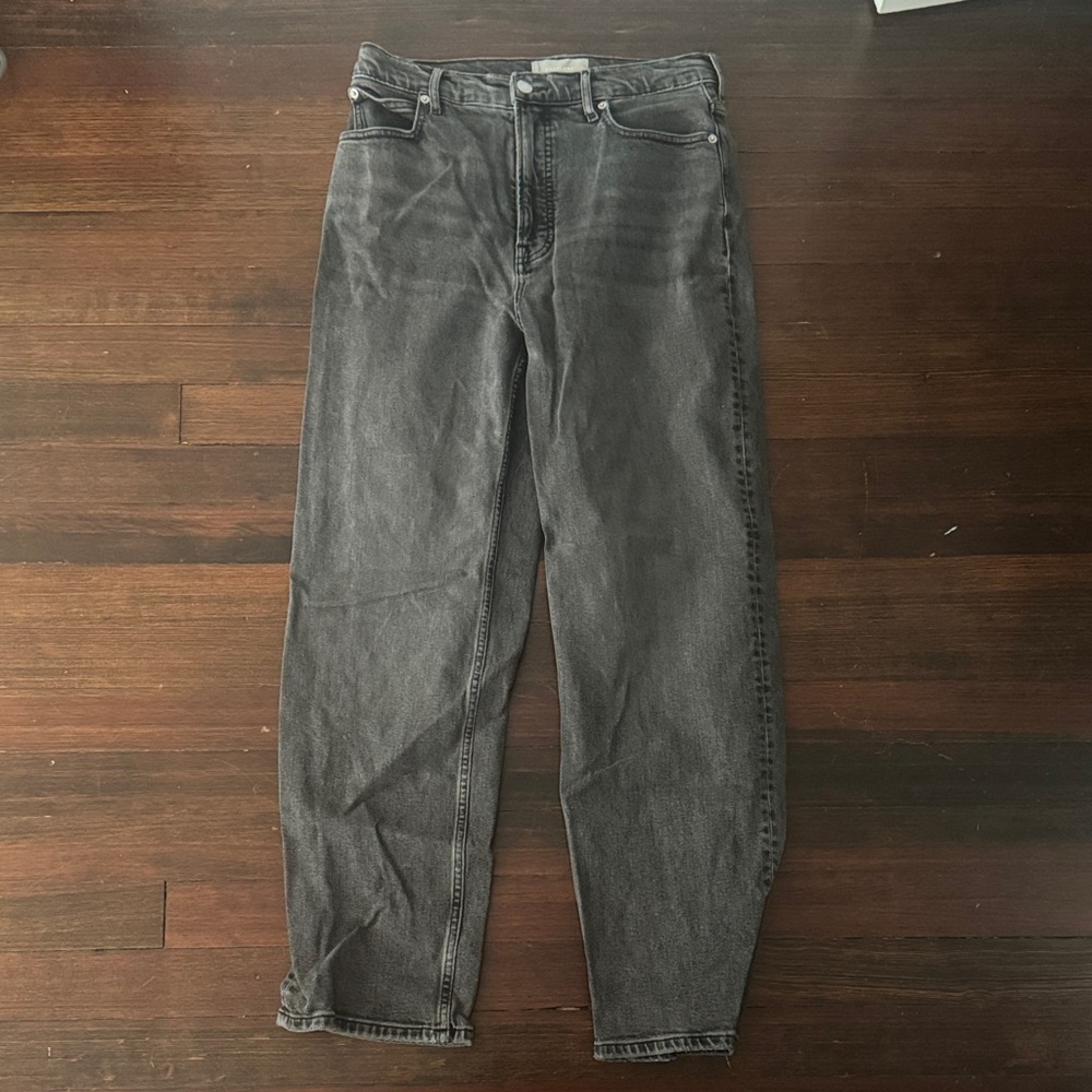 Everlane Charcoal Way High Straight Leg Jeans